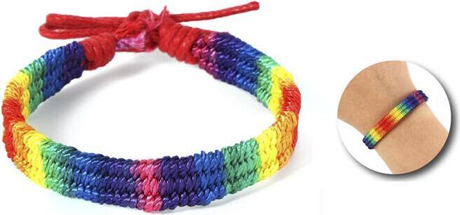 Actual product image Geflochtenes Armband mit Regenbogenflagge