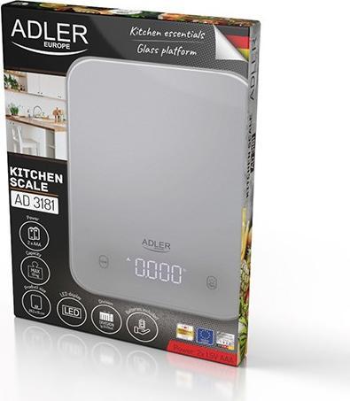 Image du produit Adler Échelle de cuisine | AD 3181g | Graduation 1 g | Type d'affichage LED | Grey