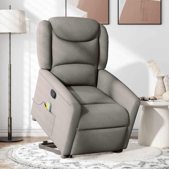 Produktbild VidaXL Massagesessel mit Aufstehhilfe Taupe Stoff