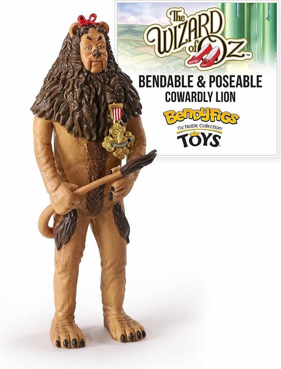 Noble Collection Le Magicien d'Oz figurine flexible Bendyfigs Cowardly Lion (with his Badge of Courage) 19 cm