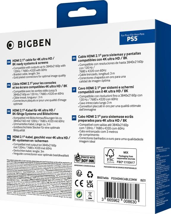 Actual product image Bigben HDMI – HDMI (3 m, HDMI)