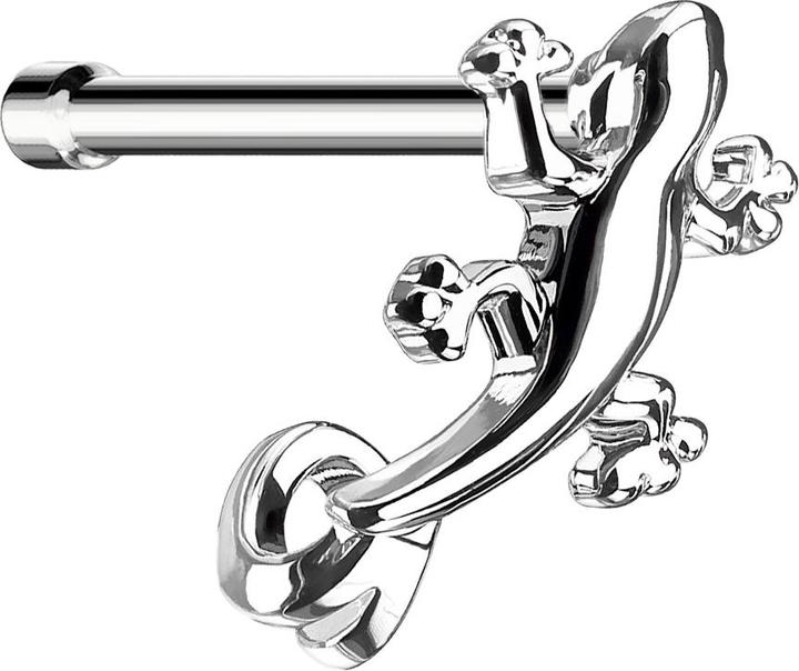 Immagine prodotto Star Piercing Borchia da naso dritta in argento con lucertola (Ottone, Acciaio chirurgico 316L)