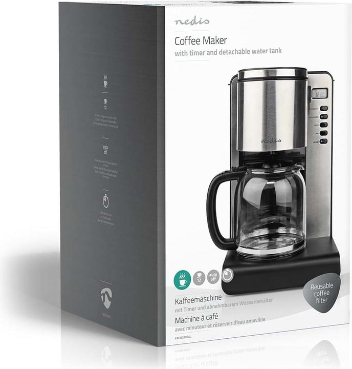 Actual product image Nedis Coffee maker max. capacity: 1.5 l Number of cups at once: 12 Keep warm Switch on timer