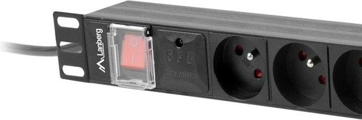 Actual product image Lanberg PDU 19inch 1U 16A 6x FR 2m