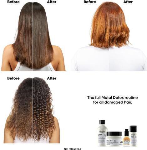 Produktbild L'Oréal Professionnel Metal Detox Shampoo Sulfatfrei für Bruch- und Farbschutz Glättende (500 ml, Flüssiges Shampoo)