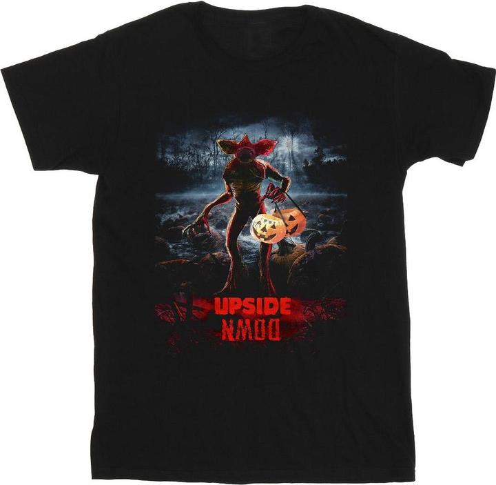 Actual product image Netflix Mens Stranger Things Pumpkin Upside Down T-Shirt (XL)