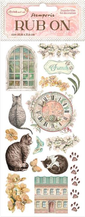 Image du produit Stamperia Film transfert Rub On "Orchids and Cats", Cat