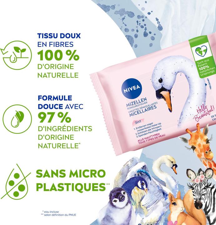 Image du produit NIVEA Micelles 3 en 1 (Chiffons de nettoyage, 25 ml)