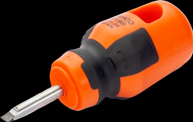 Image du produit Bahco BahcoFIT Tournevis pour vis à fente, droit, avec manche court en caoutchouc, 0,8 mm x 4 mm x 25 mm (Vis fendues)