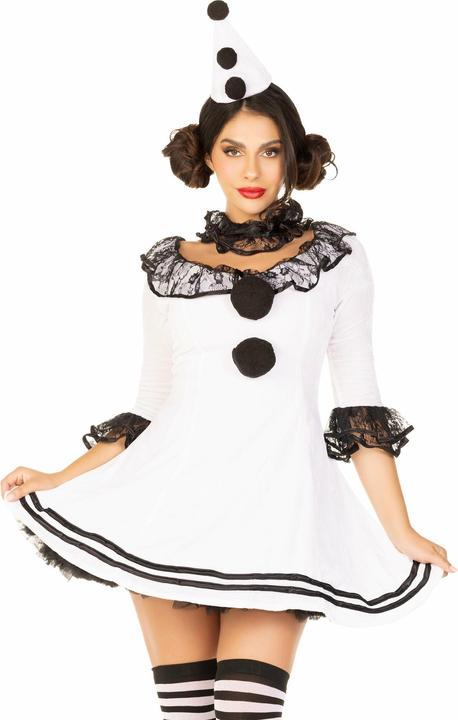 Produktbild Leg Avenue Pierrot Rüschenkleid - Clown Kostüm für Fasching Halloween (S/M)