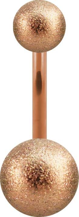 Produktbild Star Piercing Banane rosegold mit zwei Kugeln gesprenkelt (Chirurgenstahl 316L)