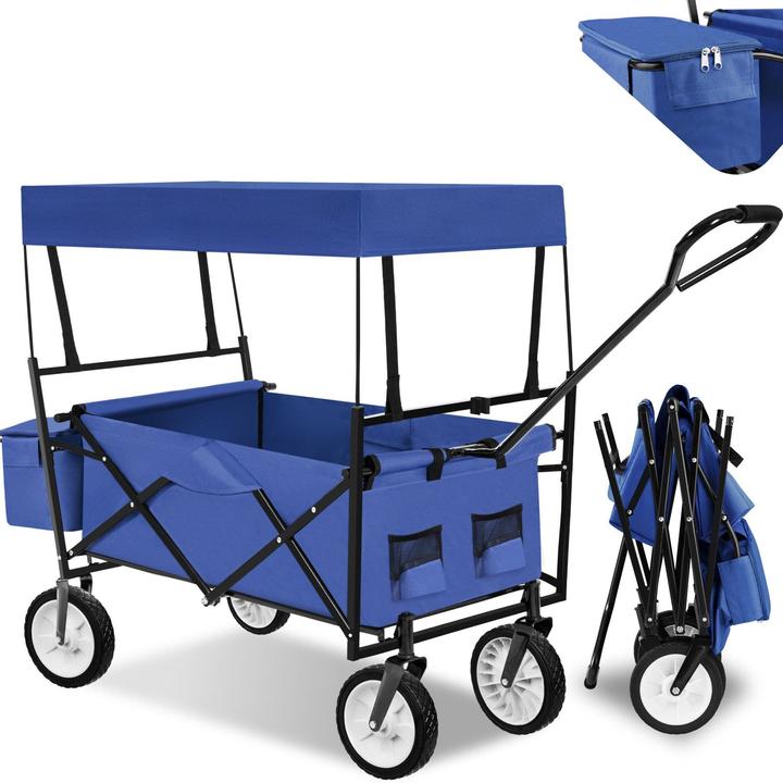 tectake Faltbarer Bollerwagen mit Dach und Tragetasche