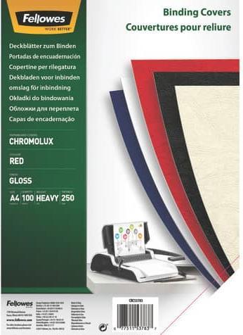 Produktbild Fellowes Chromolux Deckblatt, glänzend, rot