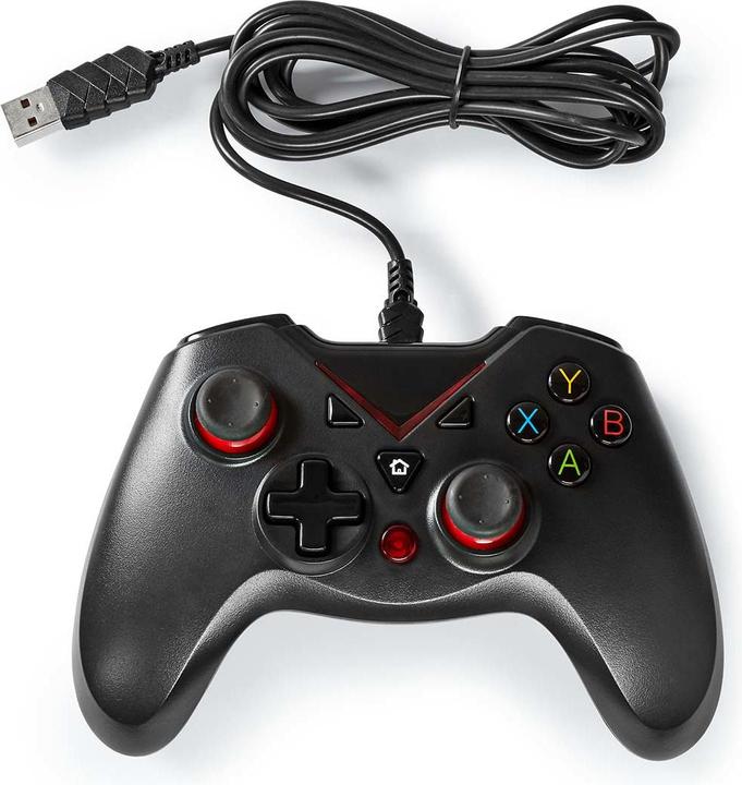 Produktbild Nedis Gamepad | USB Type-A | Stromversorgung über USB | PC | Anzahl Knöpfe: 12 | Kabellänge: 1.60 m (PC)