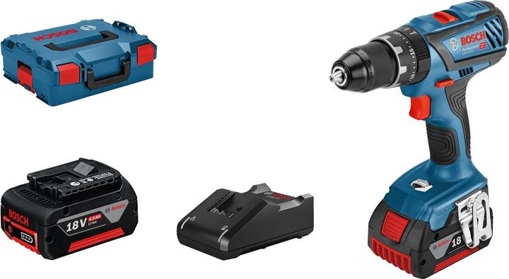 Bosch Professional Akku-Schlagbohrschrauber GSB 18V-28, 2 Akku GBA 18V, Schnellladege. GAL 18V-40 (Akkubetrieb)