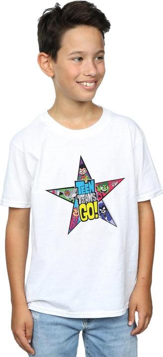 Actual product image Boys Teen Titans Go Star Logo T-Shirt (140, 146)