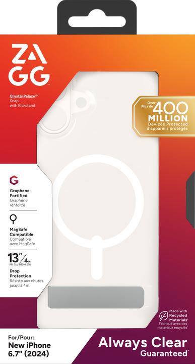 Actual product image Zagg Crystal Palace Snap w/Kickstand (Apple iPhone 16 Plus)