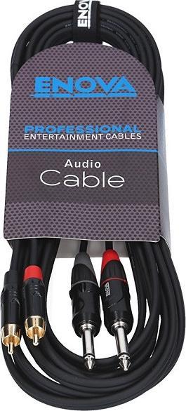 Produktbild Enova 6.35mm Jack/Cinch Kabel RCA, rot/schwarz, 5m (5 m)