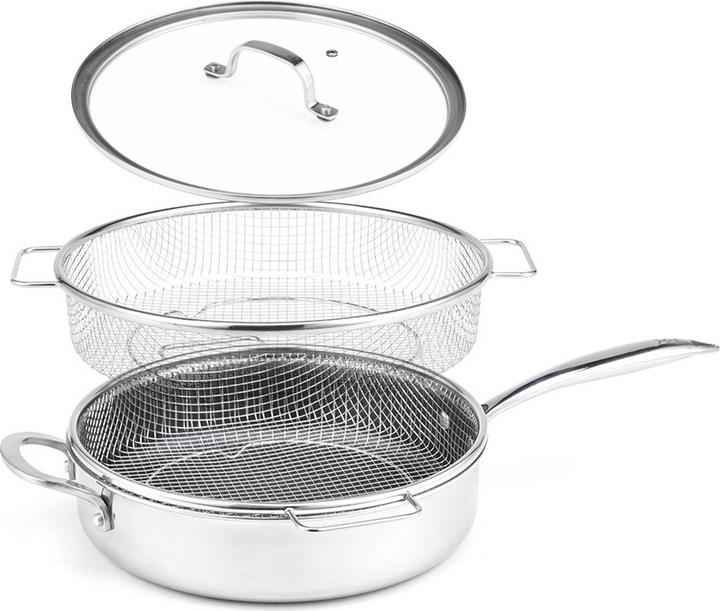 Immagine prodotto Livington Titan Pan (26.50 cm, Padella per friggere, Acciaio inossidabile, Alluminio)