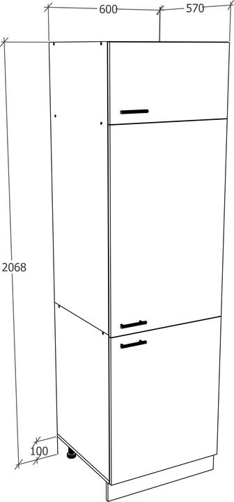 Immagine prodotto VCM Mobile da cucina Larghezza 60 cm Mobile alto Cucina Mobili da cucina Esilo (60 x 57 x 207 cm)