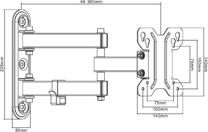 Image du produit Maclean MC-740 - Support VESA pour écran/téléviseur, 13-23", noir, 30 kg (Mur, 23", 30 kg)
