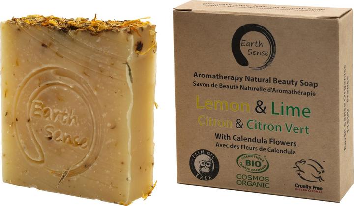 Actual product image Natura Punto Palm oil free solid organic soap, min 72% cold pressed oils, Lemon and Lime. (Hard soap)
