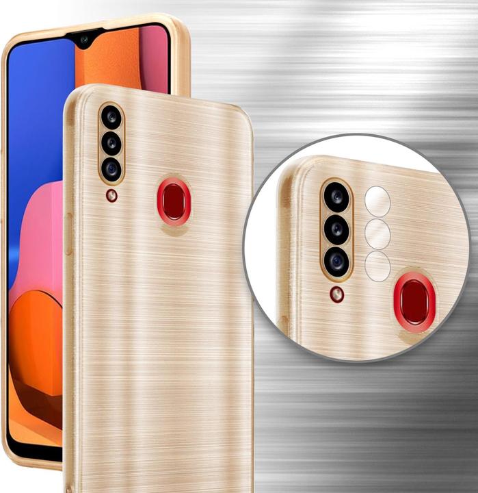 Produktbild Cadorabo Hülle für Samsung Galaxy A20s im TPU Brushed Kameraschutz LM160 Style (Samsung Galaxy A20s)