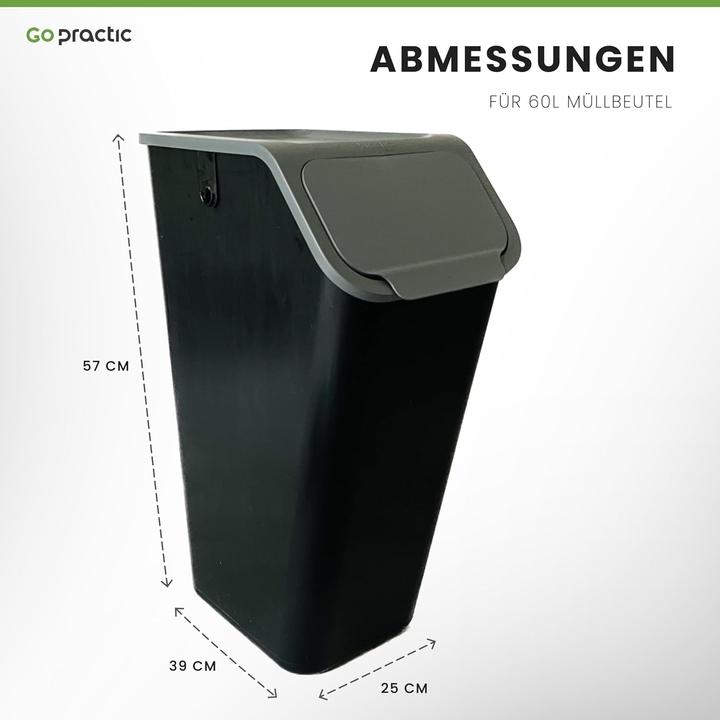 Actual product image Go Practic Stapelbares 3er-Set Mülleimer (95 l)