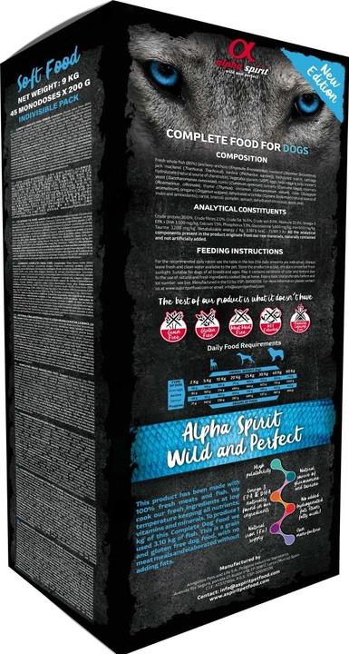 Image du produit Alpha Spirit WILD FISH aliment poisson mouillé pour chiens 9kg (Adulte, 9000 g)
