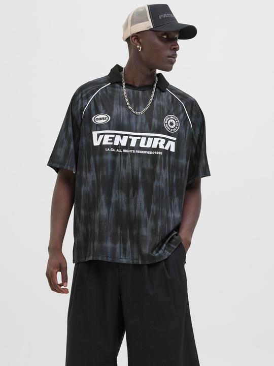 Produktbild Jack & Jones Jcoretreat Aop Mesh Open Collar Polo Ss (M)