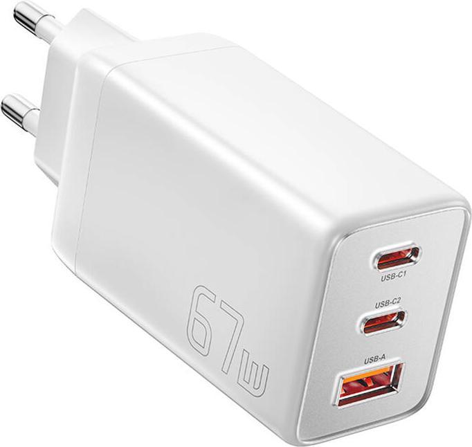 Image du produit Essager ECT67W-LJB02-Z Chargeur GaN 67W 2C+A (blanc) (67 W)