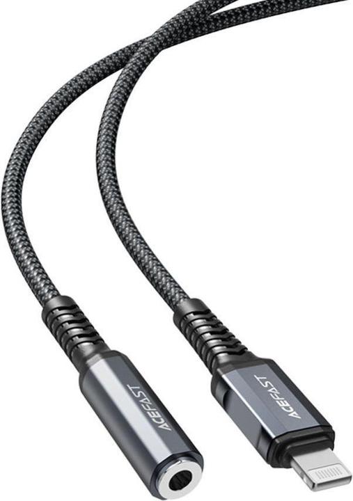 Image du produit Acefast Câble audio MFI Lightning - mini jack 3,5 mm (femelle) 18 cm, AUX gris (C1-05 gris foncé) (0.18 m)