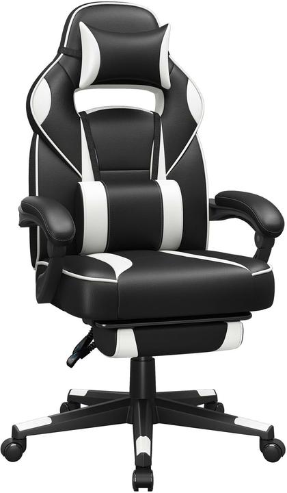 Image du produit Songmics Chaise de bureau avec dossier inclinable, noir / blanc