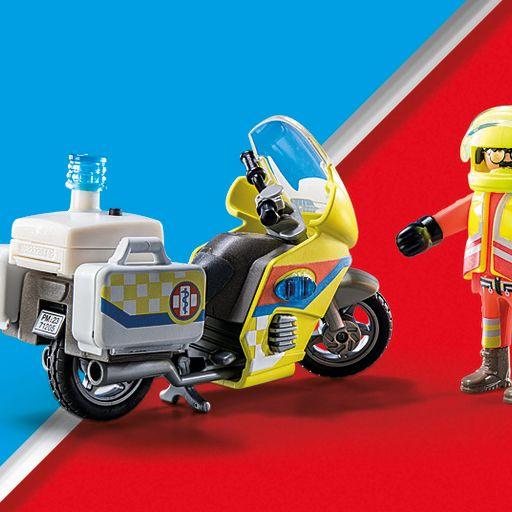 Immagine prodotto Playmobil Moto del medico di emergenza con luce lampeggiante (71205, Playmobil City Life)