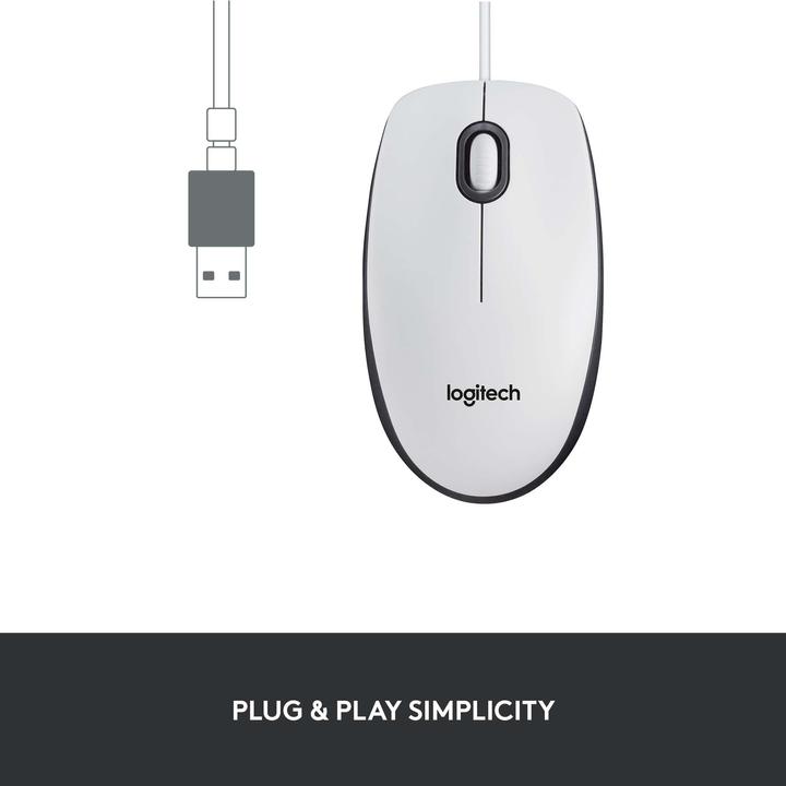 Productafbeelding Logitech MUIS M100 - WIT - WIT (Bedraad)