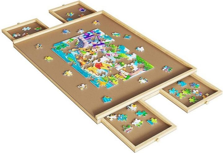 Produktbild Hermex Puzzlebrett mit Auszügen Puzzletafel Puzzleunterlage (1500 Teile)