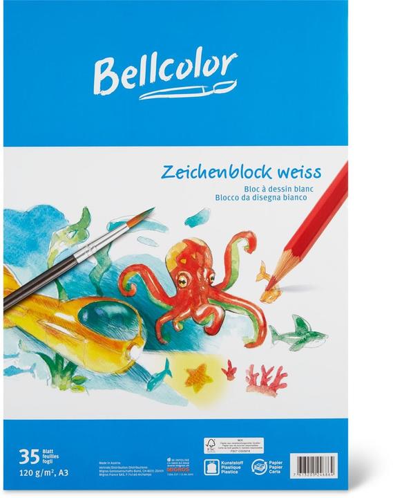 Immagine prodotto Bellcolor Tampone da disegno bianco A3 (120 g/m²)