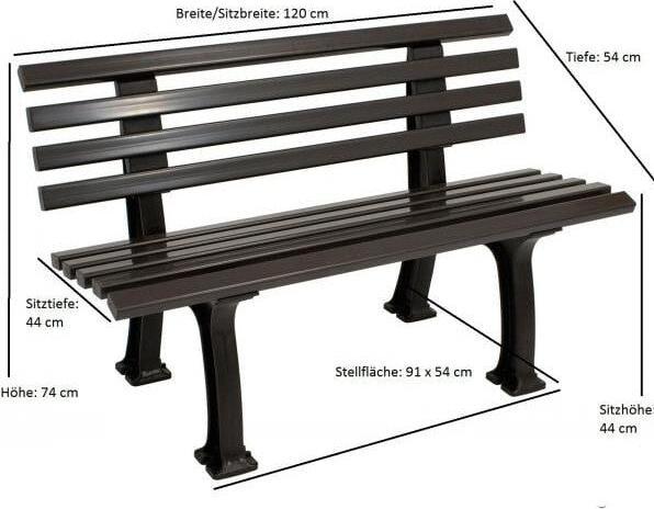 Image du produit Blome Banc de jardin Ibiza plastique 2 places brun chocolat