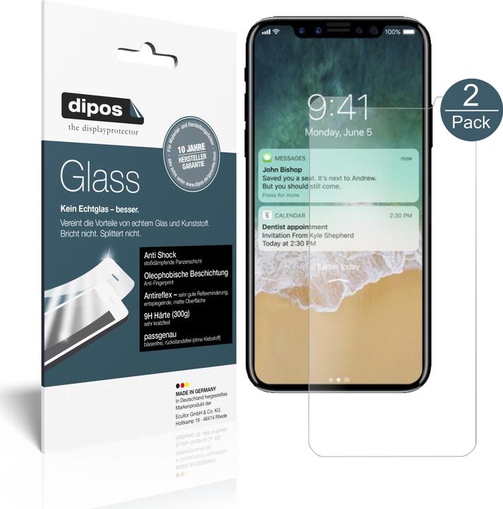 Actual product image Dipos Screen Protector Anti-Shock (2 Piece, Apple iPhone X)