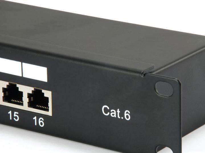 Produktbild equip Patchpanel 16x RJ45 Cat6 19" 1HE schwarz