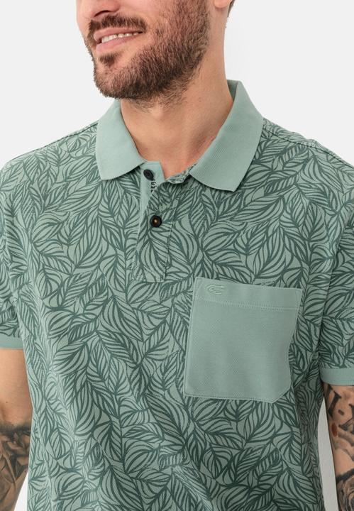 Produktbild Camel Active Piqué Poloshirt aus reiner Baumwolle mit floralem Allover-Print (3XL)