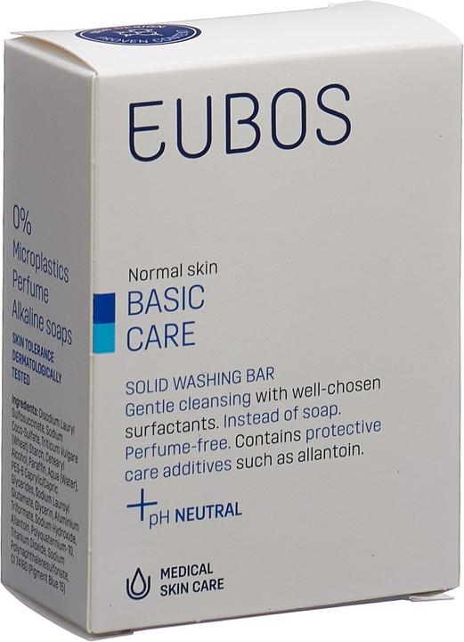 Produktbild Eubos Seife fest unparfümiert blau (Seifenlotion)