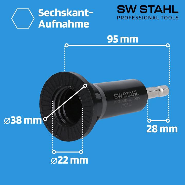 Produktbild SW-Stahl 10359L-1 Radnabenschleifer 1/2 I Bohrmaschinen Schleifaufsatz I für Winkelschleifer I Schle