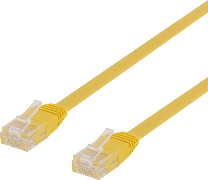 Produktbild Deltaco U/UTP Cat6 patch cable flat 0.5m 250MHz yellow (U/UTP, CAT6, 0.50 m)