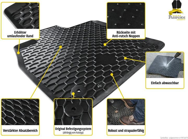 Actual product image Walser Rubber mats for Opel Insignia BJ 2014 2016 (2 front mats + 2 rear mats)