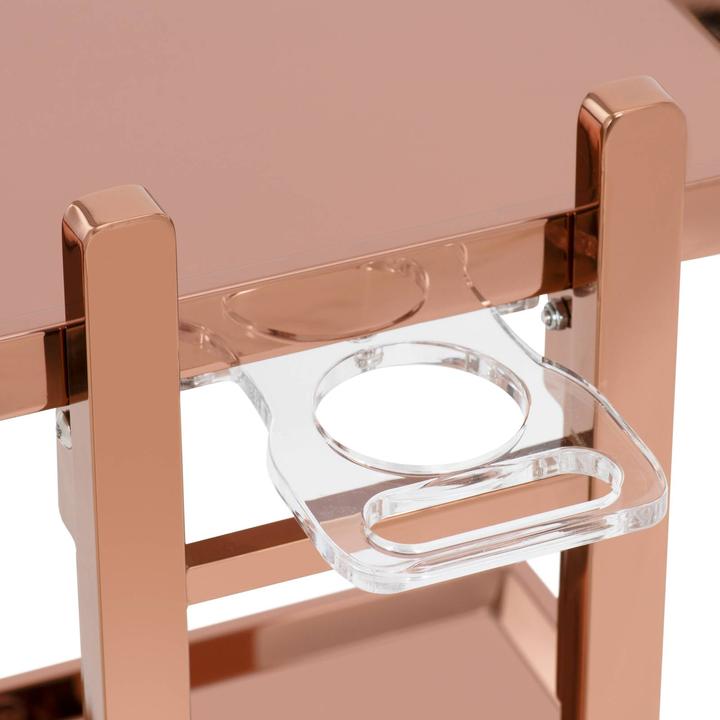 Image du produit Physa Charriot d'esthétique - 2 tablettes rabattables - jusqu'à 10 kg - doré rose - inox