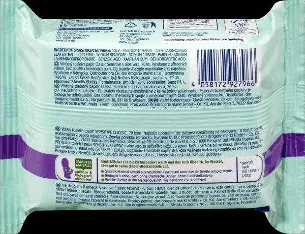 Immagine prodotto dm Sanft&Sicher Carta igienica umida Classic Sensitive (1 x)