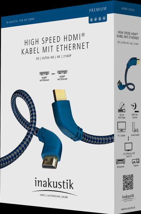 Immagine prodotto Inakustik Cavo HDMI Premium con Ethernet - Gancio (1.50 m, HDMI)
