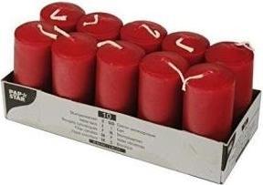 Immagine prodotto Papstar Candele a colonna, 40 mm, rosso, confezione da 10 Diametro: 40 mm, Altezza: 90 mm, Tempo di (10 pz.)