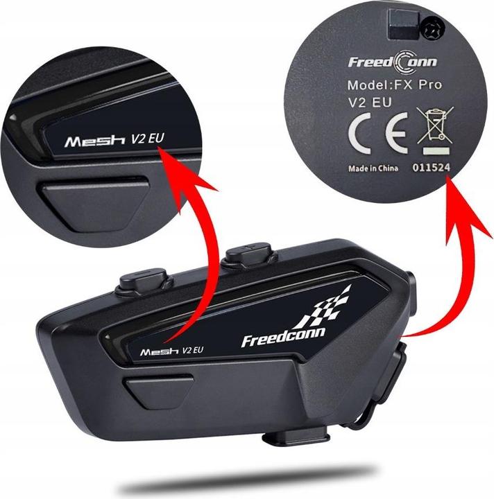 Actual product image FreedConn Interkom motocyklowy FreenConn FX Pro V2 EU MESH (Set of 1)